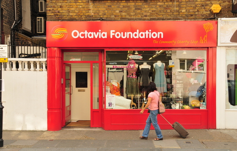 Octavia Foundation charity shop window